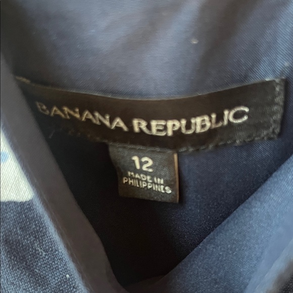 Banana Republic Navy Floral Spaghetti Strap Dress - Size 12 - Picture 5 of 10